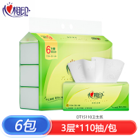 心相印DT15110(包装)心相印茶语丝享系列6包110抽三层塑料纸面巾