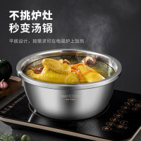 美厨(maxcook)304不锈钢盆洗菜盆调料盆 加大加厚味斗36cm