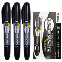 晨光(M&G) 文具MG2110双杰记号笔马克笔油性光盘笔勾勒笔大双头双头记号笔粗线记号笔油性大头笔 黑色 12支/盒装