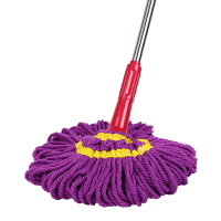 好媳妇 拖把懒人免手洗旋转纤维棉线拖把不锈钢家用手拧水伸缩墩布 拧水拖-紫色