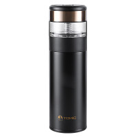 特美刻(TOMIC)商务保温杯男瓷化内胆茶水分离泡茶杯便携水杯子特美赢杯