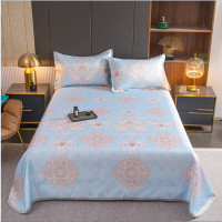 悠梦嘉居雅韵蓝菱冰丝软席三件套YX1539 提花工艺,超柔超细可水洗,柔软舒适床单式大规格230*250