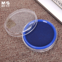 晨光(M&G)文具o80mm透明圆形财务快干印台印泥办公用品蓝色