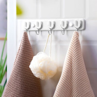 茶花(CHAHUA) 茶花排钩挂钩无痕粘钩塑料挂衣钩毛巾架 门后厨房浴室挂钩 [5钩]U型挂钩0768
