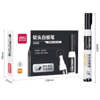得力10支装白板笔黑色蓝色红色水性可擦大头笔红蓝白板笔 软头白板笔黑色10支装6817