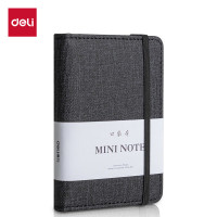 得力(deli)A7/96张便携笔记本子创意型小号口袋本迷你学生小本子记事本单词本黑色22235