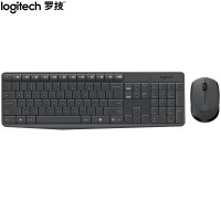 罗技(Logitech)MK235 无线键鼠套装办公键鼠套装 防泼溅防指纹 全尺寸 带无线2.4G接收器 黑