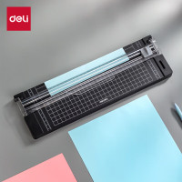 得力小型裁纸刀迷你切纸刀A4便携裁纸机裁切照片手动切纸机割纸刀美工刀裁剪器裁纸学生手工 黑