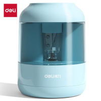 得力(deli)电动卷笔刀 升级钨钢刀片削笔机电池供电转笔刀削笔器 学生开学文具考试生日礼物 蓝色