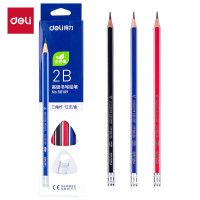 得力(deli)高级书写2B铅笔学生铅笔书写涂鸦考试写生室外室内素描礼物12支/盒58109
