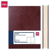 得力 RC 3185 16K160张加厚商务皮面本办公用品 会议记事本日记本笔记本子文具 棕色单本装