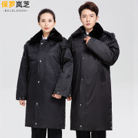 保罗岚芝加长款保安服冬装军大衣户外防寒服军大棉衣冷库巡逻站岗门卫定制 CYP65-71