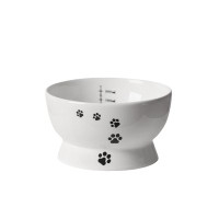 漫沃星系MANWOGA斜口陶瓷猫碗MC-603白色