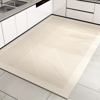 尚美巢品PVC厨房地垫防油防滑可擦免洗专用脚垫家用防水地毯防脏门口垫子 艺厨-奶油风-云斜 60*90CM