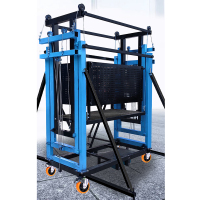 溥畔电动脚手架小型移动登高平台新型折叠升降机室内外装修升高施工台 力松鑫航 烤漆[顶配款]升高3.0