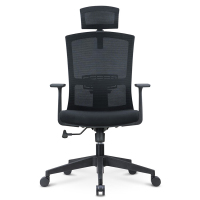哈堡 人体工学网布椅办公椅黑色