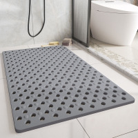 尚美巢品浴室垫防滑垫家用淋浴房洗澡专用脚垫防摔吸盘地垫卫生间垫子 大孔-深灰 36*70CM[环保柔软]