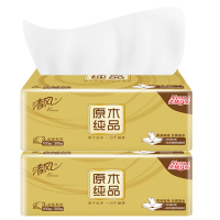 清风金装M号3层100抽纸AR10MMY 2包(散装)