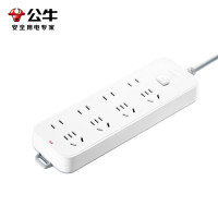 公牛(BULL)插座/插线板/插排/排插/接线板/宿舍家用桌面拖线板 3C认证 8位总控开关全长3米 GN-B3440