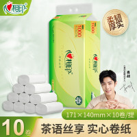 心相印卷纸无芯茶语卫生纸家用大卷厕纸加厚4层171*140 10卷1000克*1提RW1310(提装)