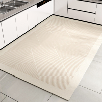 尚美巢品PVC厨房地垫防油防滑可擦免洗专用脚垫家用防水地毯防脏门口垫子 艺厨-奶油风-云斜 60*90CM