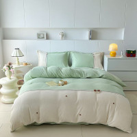 悠梦嘉居 YJ-15561豆蔻年华水晶绒四件套4500克 超厚加绒四件套冬日