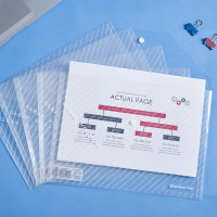 齐心(Comix) 10只装加厚条纹A4透明按扣袋/文件袋 白色 办公文具EA330