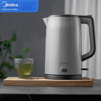 美的电水壶MK-HP1706双层壶身1.7升防烫316不锈钢一键55度