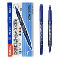 晨光MG-2130黑/红/蓝色 细杆小双头记号笔