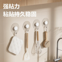 得力(deli)挂钩强力粘胶墙壁挂物无痕免打孔厨房卧浴室门后挂钩墙上粘钩 [3kg-可360度旋转 ]3个-LQ550