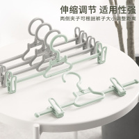 茶花 裤架子裤夹子衣架子挂裤子挂架裙夹裤挂收纳神器 灰+绿 15只0702*3