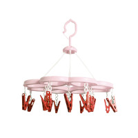 茶花 晾衣夹 衣架带夹子圆形晾衣架 晒袜子架(16夹子)袜架挂架07021T