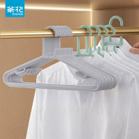 茶花大衣架 防滑晾衣架子衣服架衣挂衣服撑子46cm浅灰 5只0731浅灰