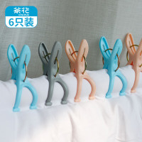 茶花衣架夹子晾衣夹子夹衣服晒衣夹床单防风夹大夹子袜夹被夹 18只装0746*3