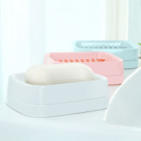 茶花 肥皂盒 皂碟香皂架子肥皂架 双层沥水香皂盒子1只装2213