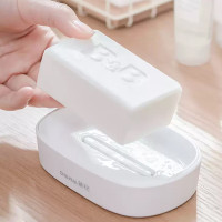 茶花 艾特斯抗菌肥皂盒 皂碟香皂架子肥皂架 双层沥水香皂盒子1只装250004
