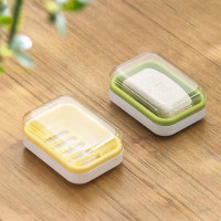 茶花 肥皂盒香皂盒创意沥水免打孔带盖浴室洗衣皂盒皂架 2只250010