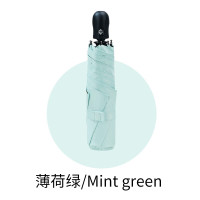 红叶三折自开收超薄黑胶恬美伞3570