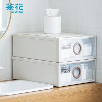 茶花大号收纳盒内衣整理箱子衣物棉被储物箱B450S 16L两只装990053
