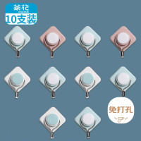 茶花挂钩 浴室门后粘钩衣服毛巾挂钩 挂衣架强力粘贴钩 10支装993014