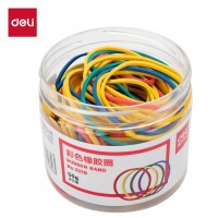 得力 3219彩色橡胶圈 (彩色)(50g/筒)