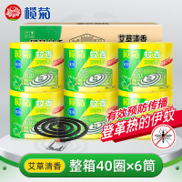 [榄菊]蚊香40圈*6筒(整箱销售) 艾草香型基孔肯雅热驱蚊盘香黑蚊香