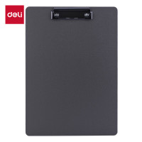 [得力]A4书写文件夹板夹 金属强力夹塑料文件夹板会议夹菜单夹 多功能写字垫板 办公用品64502浅蓝色