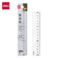 [得力]15cm直尺 高透耐磨 大数字识别清晰易拾取考研高考中考刻度清晰尺子 尺子