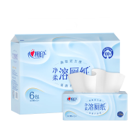 心相印厕所抽纸抽取式卫生纸 4层80抽6包L码速溶 厕纸