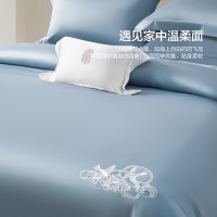 水星家纺被套纯棉60支新疆长绒棉贡缎A类抑菌床上被褥套单人被罩150x210