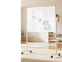 得力120*90cm支架白板 白板写字板书写稳固移动升降教学辅导办公会议磁性黑板家庭[简书系列]