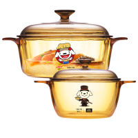 康宁1.5L+2.25L晶彩透明汤锅炖锅煮锅 锅具套装二件套VS-1522/JD