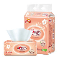 心相印经典花语软抽XL加大宽幅抽纸200抽3包提装 家用常备抽纸 48包