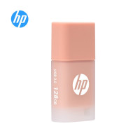 惠普(HP)U盘X768高速USB3.2可爱迷你优盘创意情侣优盘学生电脑车载通用u盘128G裸粉橘